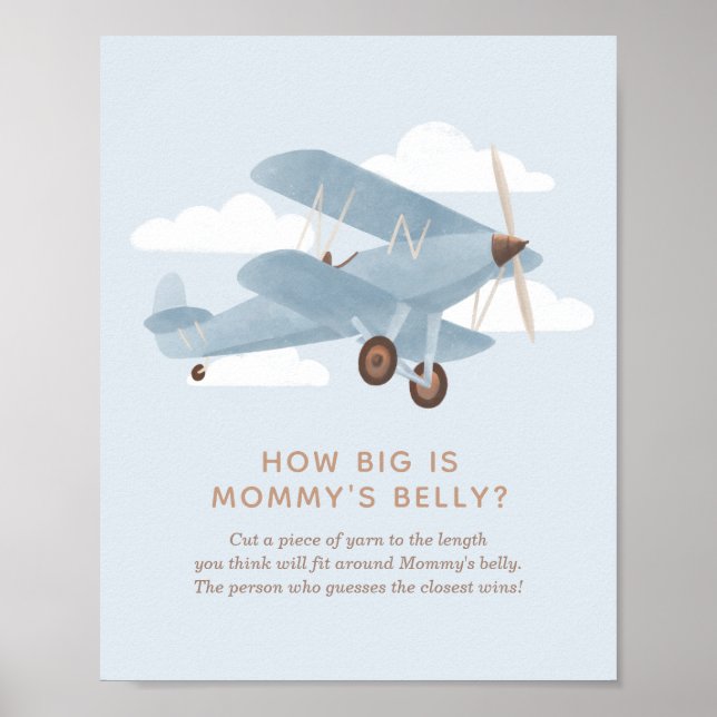 Wie groß ist die Babydusche von Mama's Bly Airplan Poster (Vorne)