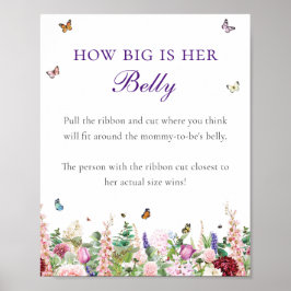 Wie groß ist ihr Bauch? | Florals & Butterfliegen Poster