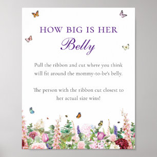 Wie groß ist ihr Bauch?   Florals & Butterfliegen Poster