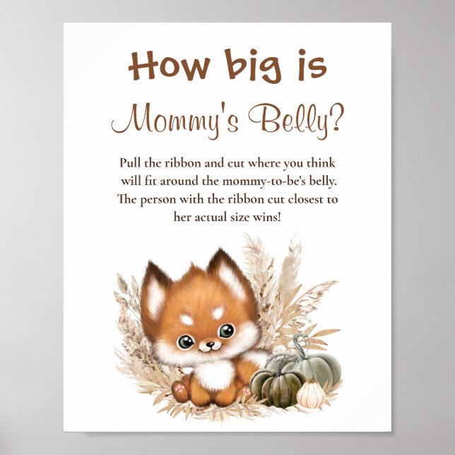 Wie groß ist Mama's Baby Shower Game Poster? Poster (Vorne)
