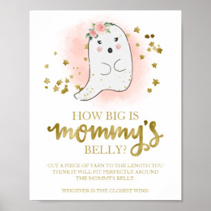 Wie groß ist Mamas Bauch Baby Shower Spiel Schild