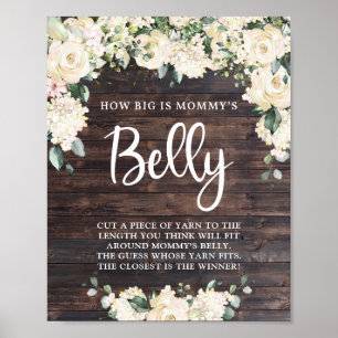 Wie groß ist Mama's Bauch-Schild-Spiel Holz rustik Poster