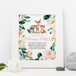 Wie groß ist Mama's Bauch-Woodland-Babydusche Post Poster