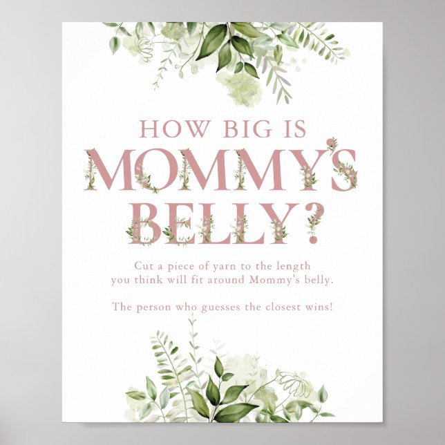 Wie groß ist Mama's Bauchrosa Babydusche? Poster (Vorne)