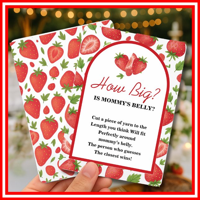 Wie groß ist Mommy's Belly Strawberry Berry Game Einladung (Von Creator hochgeladen)