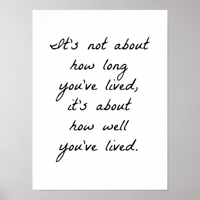 Wie gut du Poster gelebt hast (Vorne)