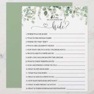 Wie gut kennen Sie das Bride Brautparty Game?