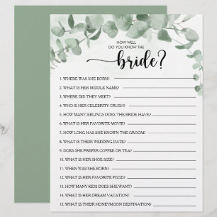 Wie gut kennen Sie das Bride Brautparty Game?