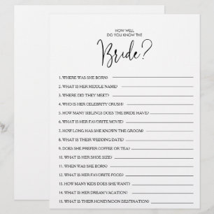 Wie gut kennen Sie das Bride Brautparty Game?