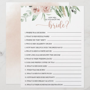 Wie gut kennen Sie das Bride Brautparty Game?
