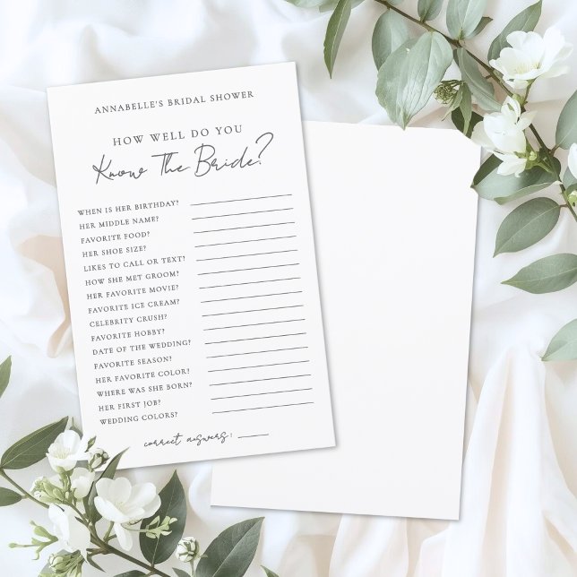 Wie gut kennen Sie das Bride Brautparty Game? (How Well Do You Know The Bride Bridal Shower Game)