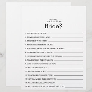 Wie gut kennen Sie das Bride Brautparty Game?