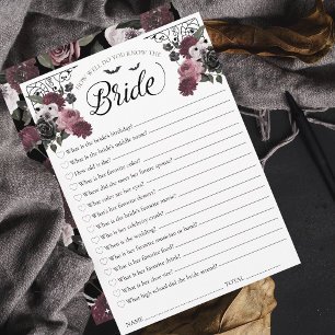 Wie gut kennen Sie das Bride Brautparty Game? Einladung