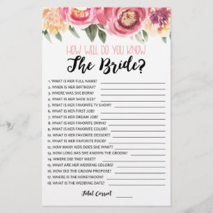 Wie gut kennen Sie das Bride-Brautparty-Spiel?