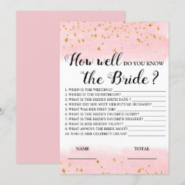 Wie gut kennen Sie das Bride Pink Bridal Game? Einladung