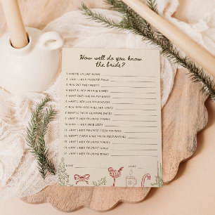 Wie gut kennen Sie die Bride Game Card? Einladung