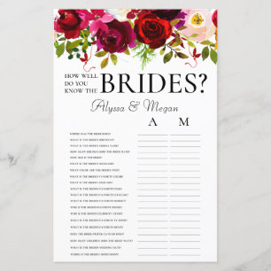 Wie gut kennen Sie die Brides Burgundy Rose LGBT