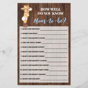 Wie gut kennen Sie die Cowboy-Duschkarte der Mama? Flyer
