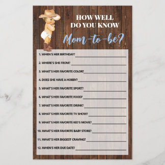 Wie gut kennen Sie die Cowboy-Duschkarte der Mama? Flyer