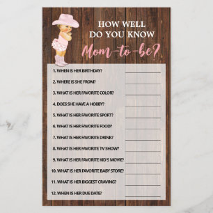 Wie gut kennen Sie die Mama Cowgirl-Duschkarte? Flyer