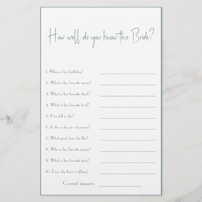 Wie gut kennst du die Braut? Showspiel-Flyer Flyer (Vorne)