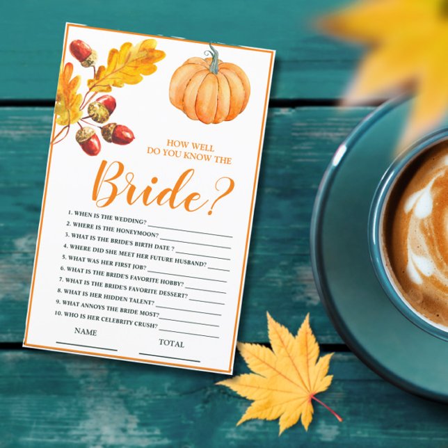 Wie gut Sie wissen, Bride Fall Pumpkin Bridal Game (Von Creator hochgeladen)
