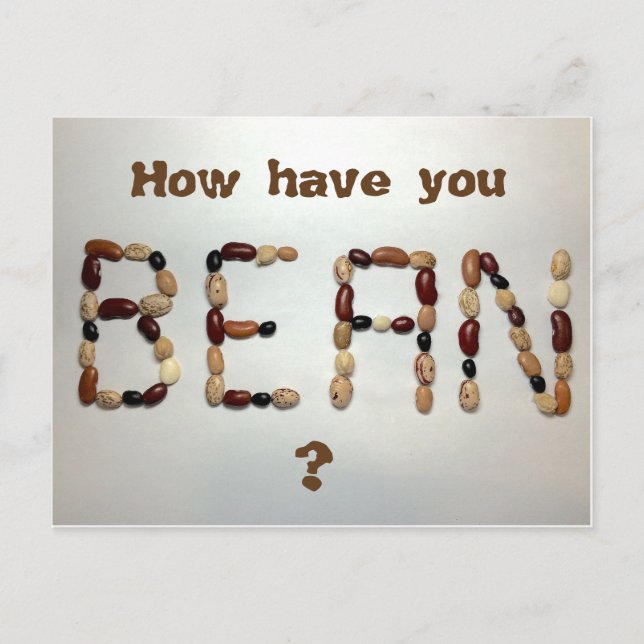 Wie haben Sie Bean, lustiges Puppenessen Postkarte (Vorderseite)