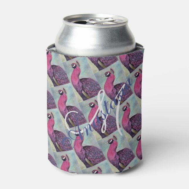 WIE HEISS PINK PEACOCK DOSENKÜHLER (Kanne Vorderseite)