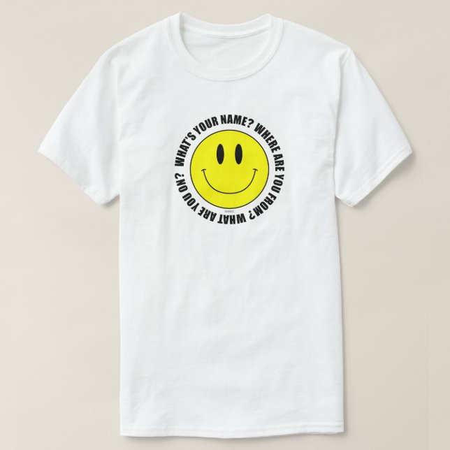 Wie heißt du? Smilie T - Shirt SUBTLE EDITION (Design vorne)