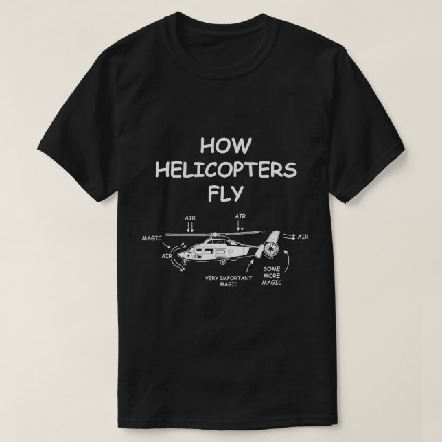Wie Helikopter magische Anatomie-Helikopter fliege T-Shirt (Design vorne)