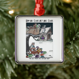 Wie Herr & Mrs Claus Met Keramik Square Ornament