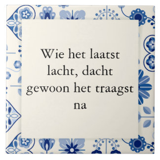 Wie het laatst lacht, dacht gewoon het traagst na. fliese