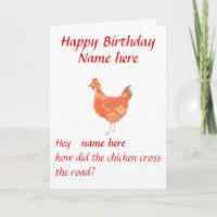Wie Hühner die Straße überqueren Geburtstagskarte