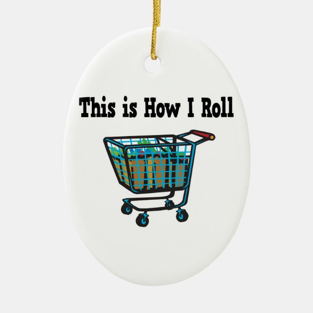 Wie ich den Einkaufskorb nehme Keramik Ornament (Vorne)