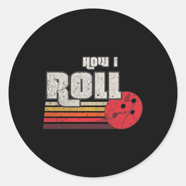 Wie ich den Funny Graphic Bowling einreißt Legende Runder Aufkleber (Vorderseite)