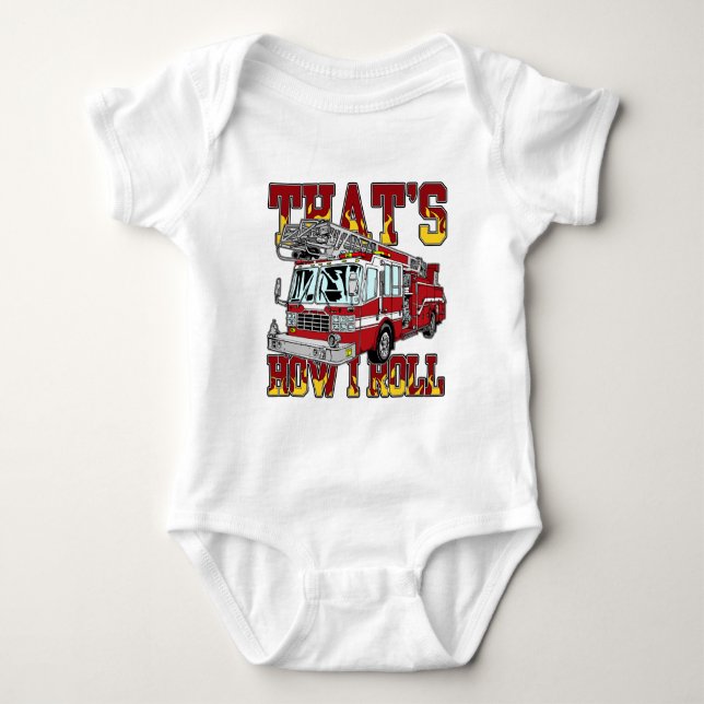 Wie ich Löschfahrzeug rolle Baby Strampler (Vorderseite)