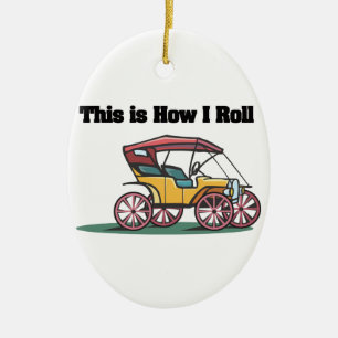 Wie ich Roll (altmodische Buggy/Auto) Keramikornament