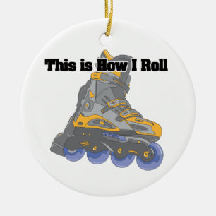 Wie ich rolle (Rollerblades/Inline-Skates) Keramik Ornament