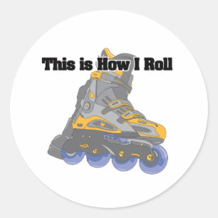 Wie ich rolle (Rollschuhe/Inlineskates) Runder Aufkleber