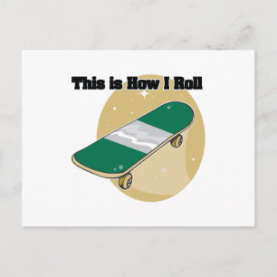 Wie ich rolle (Skateboard) Postkarte