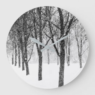wie ich Seite an Seite mit Bäumen Große Wanduhr