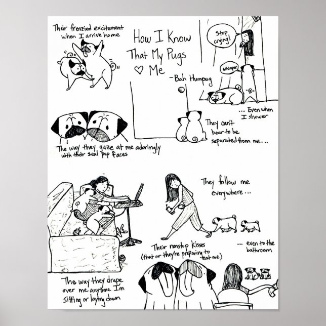 Wie ich weiß, dass meine Mops mich Liebe haben Poster (Vorne)