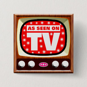 Wie im Fernsehen gesehen - Retro-TV - Maßgeschneid Button