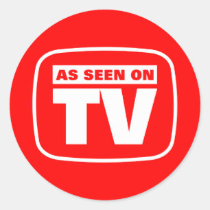 Wie im Fernsehen zu sehen Runder Aufkleber