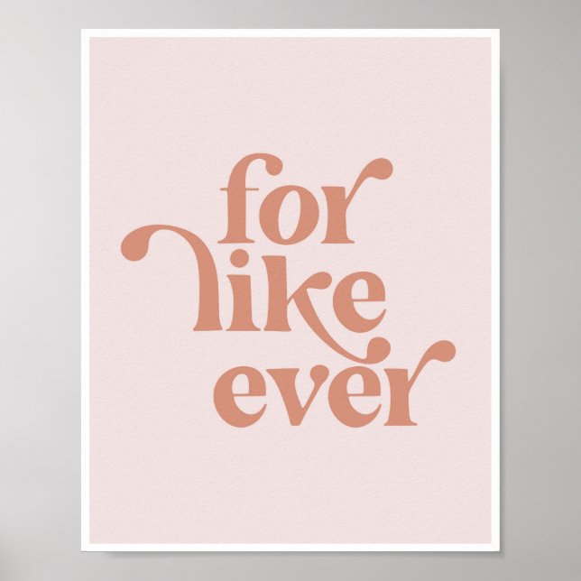 Wie immer Vintag Retro Pink Schriftart Poster (Vorne)