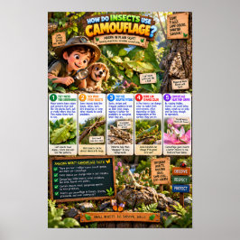 Wie Insekten Tarnung verwenden Infografik Poster