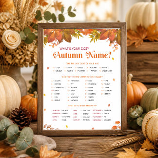 Wie ist Ihr gemütlicher Herbstname? Herbst-Party-S Einladung