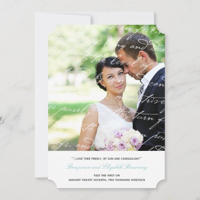 Wie kann ich das Gedicht Hochzeit Foto Ankündigung (Vorderseite)
