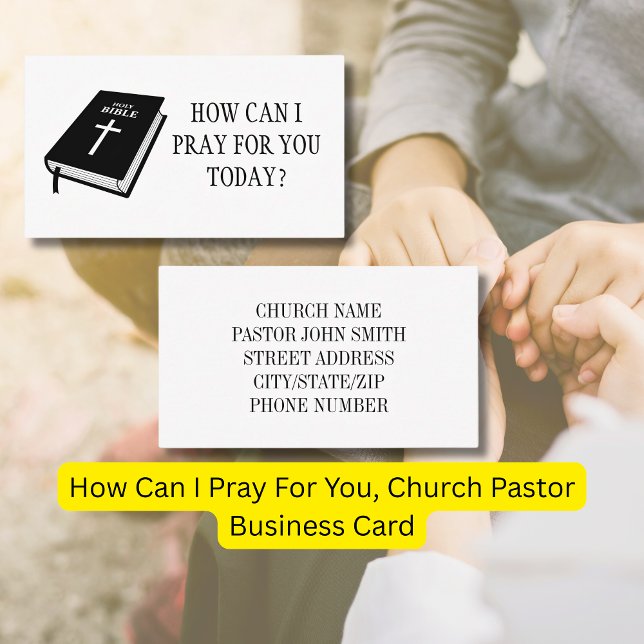 Wie kann ich für dich beten, Pfarrer der Kirche? Visitenkarte (How Can I Pray For You, Church Pastor Business Cards)