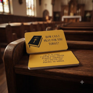 Wie kann ich für Sie beten, Kirchenpastor Gold Visitenkarte